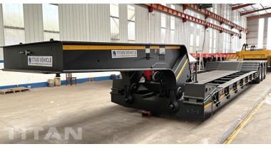 3 Axle 80 tons Gooseneck Lowboy Trailer will be sent to Guinea