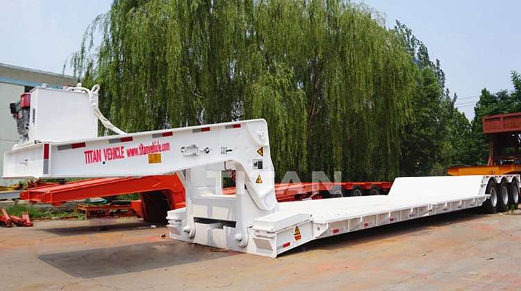 3 axles lowboy truck trailer for sale