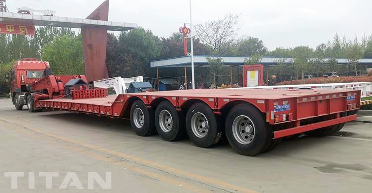 Drawing of 4 Axle 100T Hydraulic Detachable Gooseneck Trailer for Sale