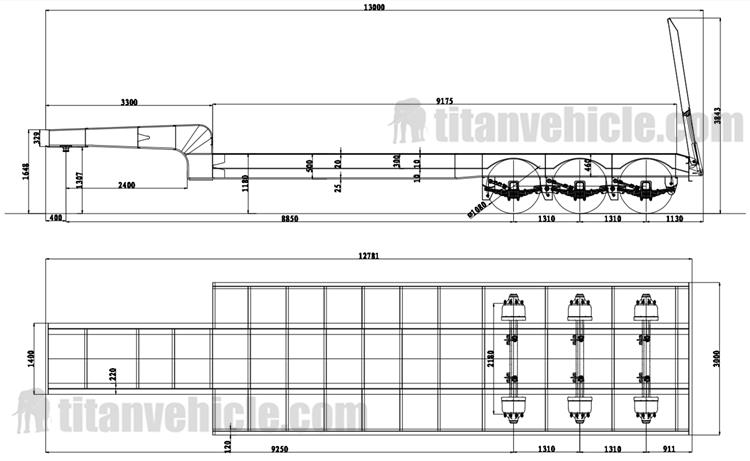 3 Axle 80 Ton Excavator Trailer for Sale in Nigeria Lagos