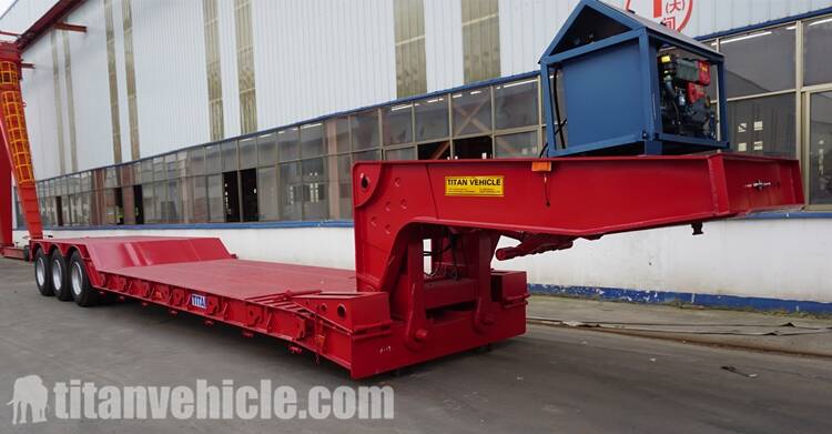 80ton 3 Axle Hydraulic Gooseneck Trailer for Sale in Tanzania