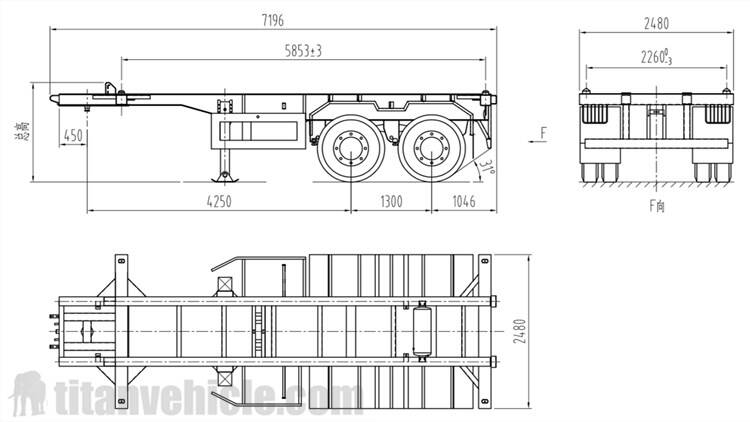 20Ft Container Chassis Trailer drawing
