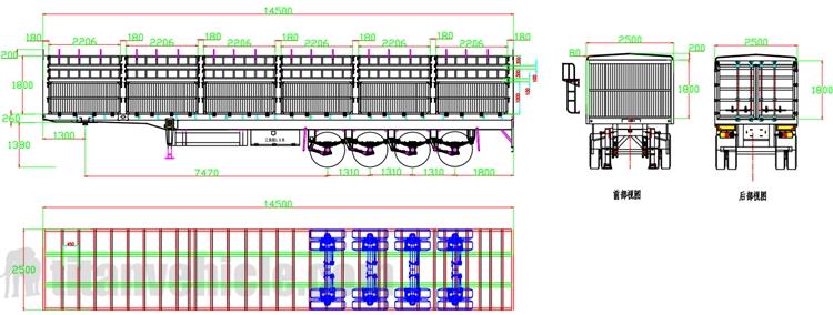 4 Axle Fence Cargo Truck Trailer for Sale in Guyana georgetown,gy