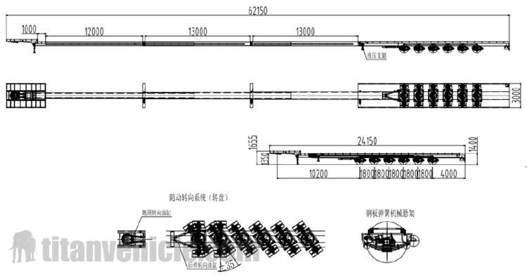 6 Axle 62M Telescopic Trailer will be sent to Mauritius