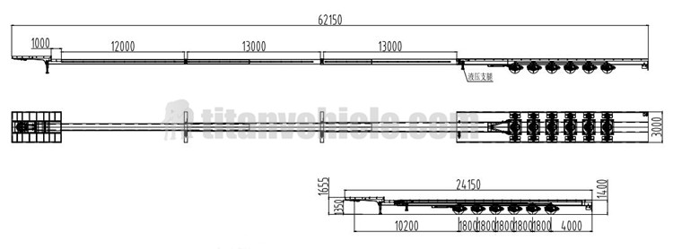 62m Extendable Trailer for Wind Turbine Blade Transportion will be sent to Vietnam 62m Extendable Trailer for Wind Turbine Blade Transportion in TITAN Factory
