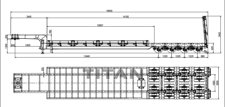 3/4 Axle Low Loader for Sale in Mozambique - TITAN Vehicle