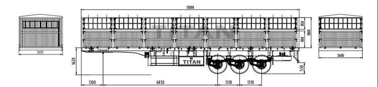 60 Ton Stake Semi Trailer for Sale in Cote d'Ivoire