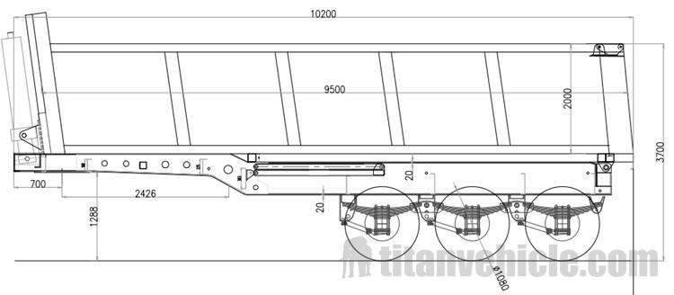 Tri Axle U Shape Rear Dump Semi Trailer for Sale in Madagascar