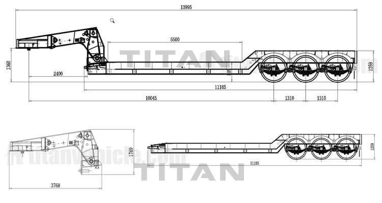 60 Ton Tri Axle Gooseneck Detachable Trailer for Sale in Jamaica