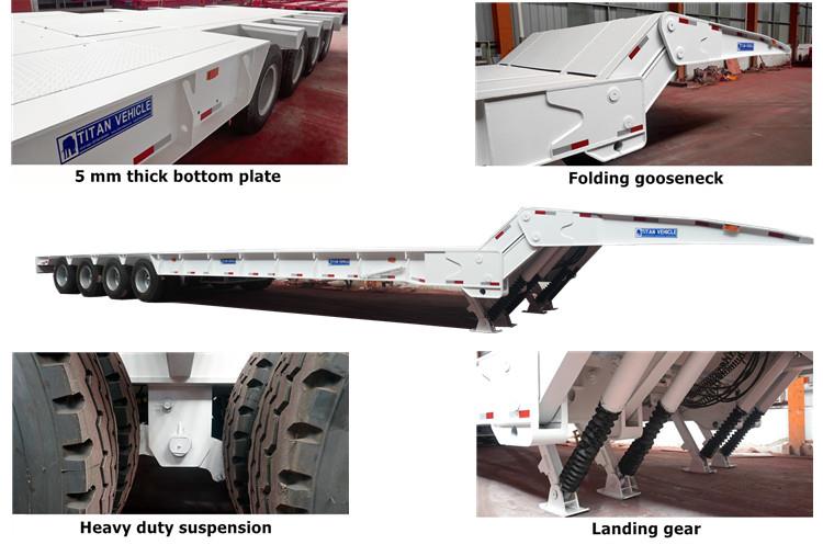 Folding Gooseneck Trailer  Mechanical Folding Neck Lowboy Trailers for Sale
