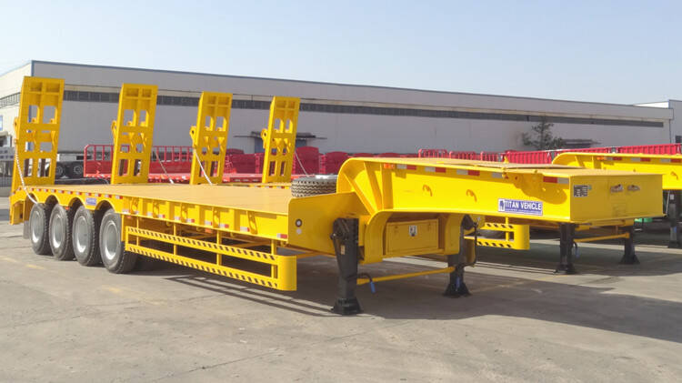 China 100 Ton 4 Axle Low Bed Trailer for Sale - TITAN Vehicle