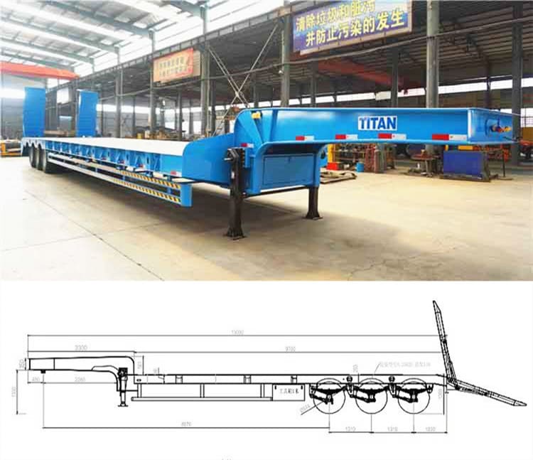 3 axle 60 ton low bed truck trailer price in Nigeria