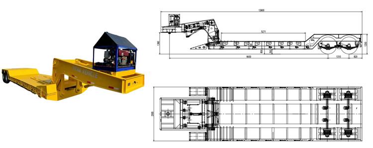 2 Axle 50 Ton Lowboy Trailer for Sale in Honduras
